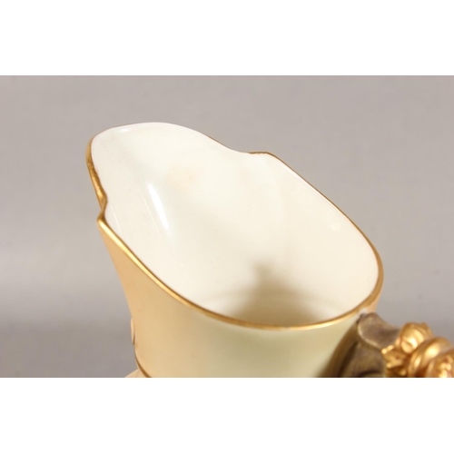 270 - Royal Worcester blush ivory jug with makers mark to the base.