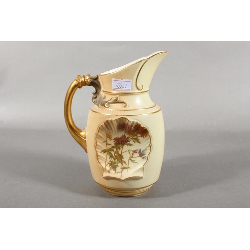 270 - Royal Worcester blush ivory jug with makers mark to the base.