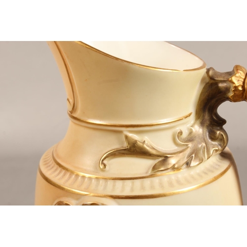 270 - Royal Worcester blush ivory jug with makers mark to the base.