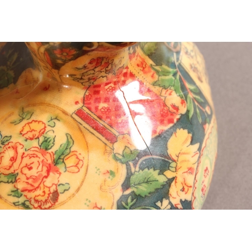 284 - Ceramic patchwork pattern duck and cat model.