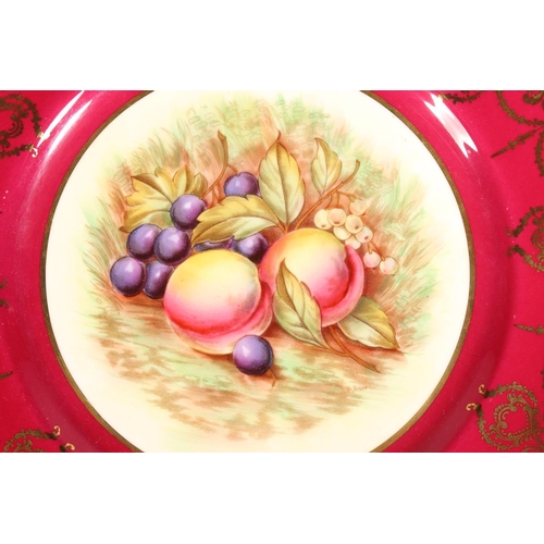 285 - Aynsley Fallen Fruits by D Jones cabinet plate, 26cm diameter.