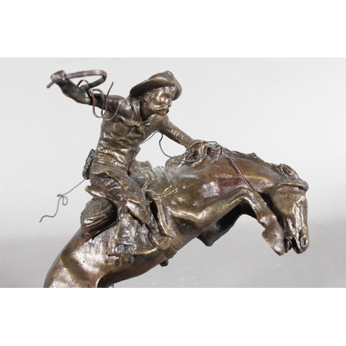 291 - Franklin Mint Bronco Buster by Frederic Remington with certificate