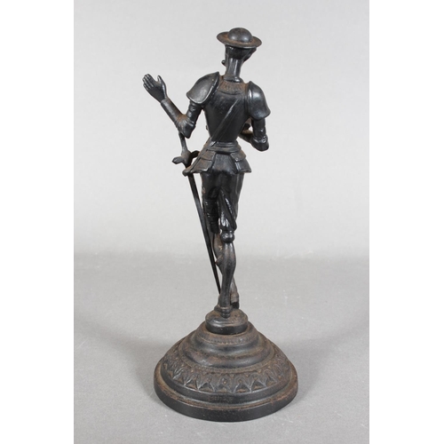 293 - Cast metal statue of Don Quixote, 20cm tall.