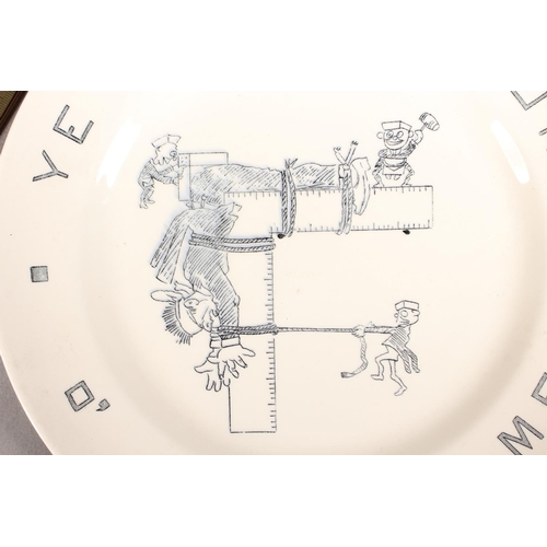 300 - Ceramic plate inscribed Ye Corporation O Square Men and a rule.