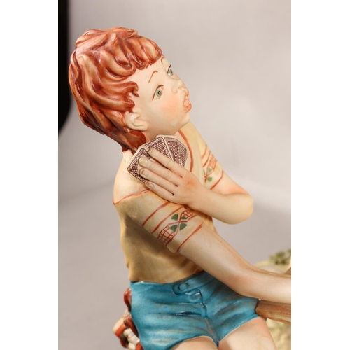 10D - Capo di monte figure group 'The Cheat', signed to base.