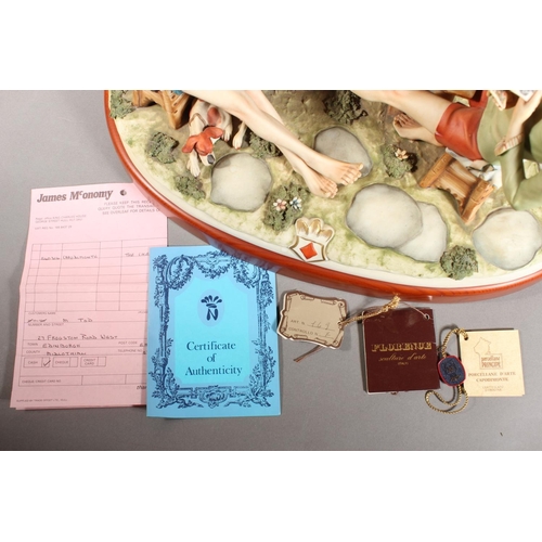 10D - Capo di monte figure group 'The Cheat', signed to base.