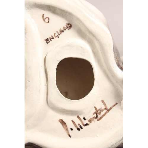 13 - Three Winstanley pottery Siamese cats with blue eyes, largest 33cm high.