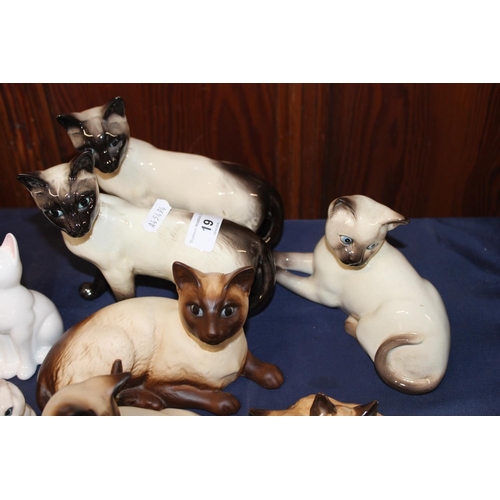 19 - Beswick Siamese cat models.&nbsp; (8)