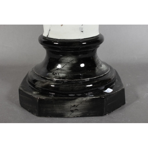 21 - Porcelain female bust in Victorian dress with locket, 50cm high.