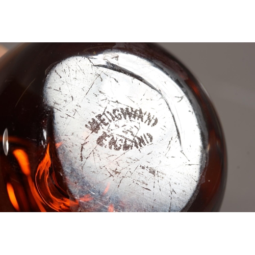 26 - Wedgwood amber glass paperweight, and two others.