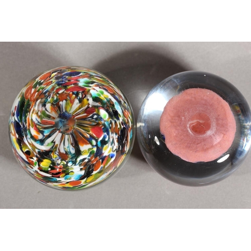 26 - Wedgwood amber glass paperweight, and two others.