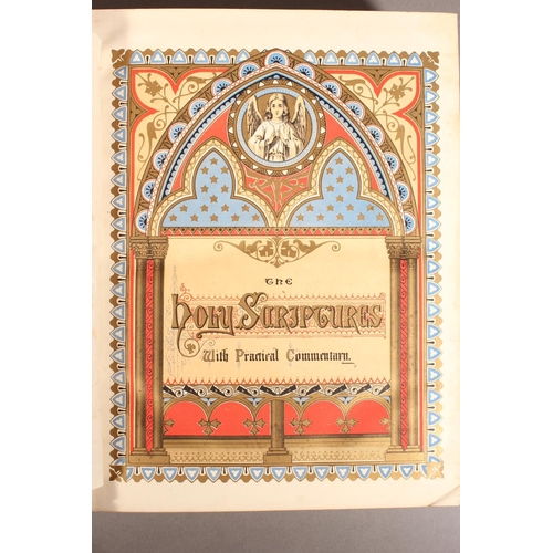 33 - Antique leather brass bound Bible.