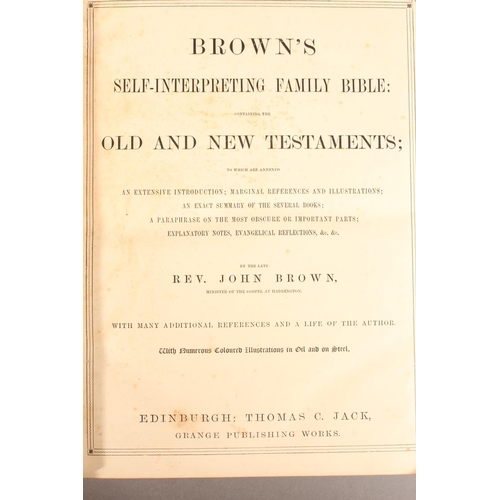 33 - Antique leather brass bound Bible.