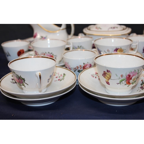 35 - Antique floral and gilt decorated teaset.