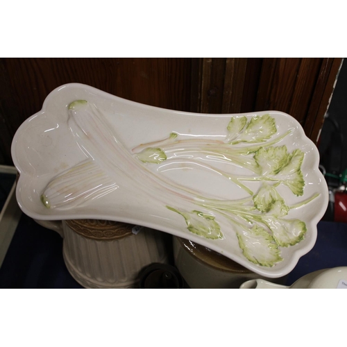 50 - Stoneware jug, a Victorian jug, a pottery pot and cover, etc.