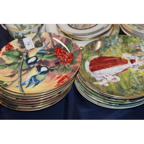 74 - Collectors plates to include Wedgwood, a Wedgwood Santa Clara teaset, a Crown Devon vase, etc.