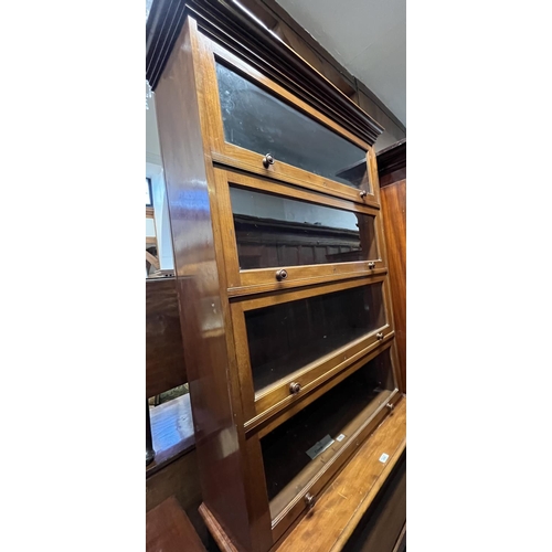 539 - Victorian mahogany Globe Wernicke style bookcase, 240cm x 95cm.