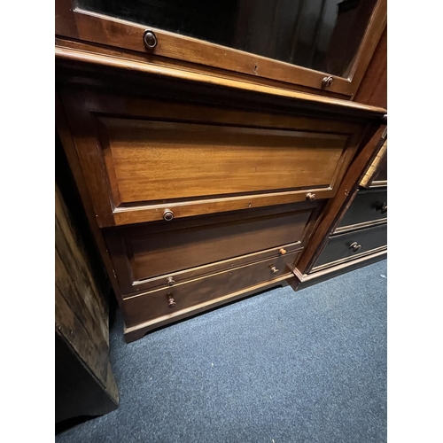 539 - Victorian mahogany Globe Wernicke style bookcase, 240cm x 95cm.