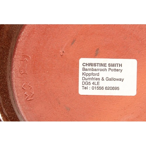 71 - Scottish Studio Pottery set of three graduated plates with sheep and moon decoration by Christine Sm... 