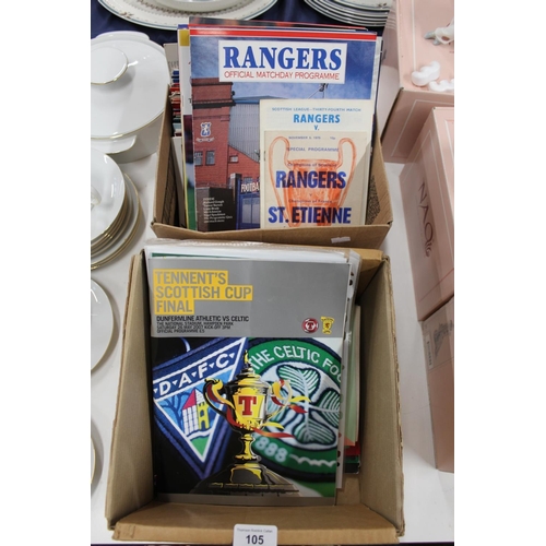 105 - Rangers and Celtic vintage match day programmes.