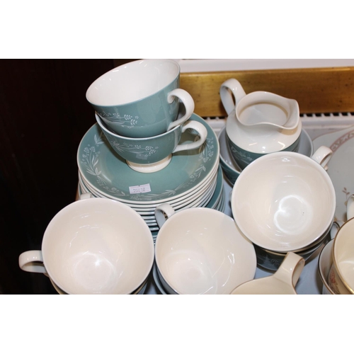 107 - Royal Doulton The Romance Collection Lisette part teaset, a Royal Doulton Cascade teaset, etc.