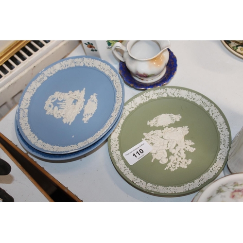 110 - Royal Worcester Oriental Garden vase, a Wedgwood plate, etc.