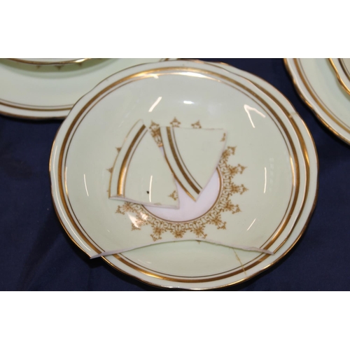 120 - Aynsley green and gilt decorated teaset.