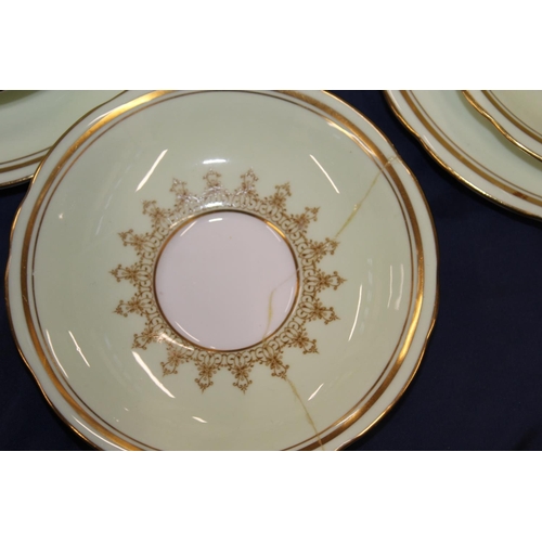 120 - Aynsley green and gilt decorated teaset.