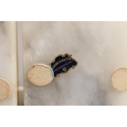 122 - Pair of onyx style bookends mounted with owl heads.