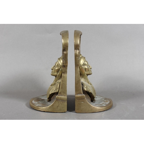 136 - Pair of Miller's Brass of Foundry bookends depicting Dante.
