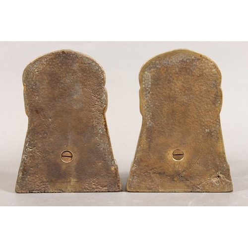 136 - Pair of Miller's Brass of Foundry bookends depicting Dante.