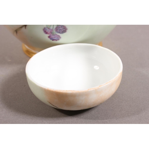 139 - Czechoslovakian floral decorated ginger jar and cover.