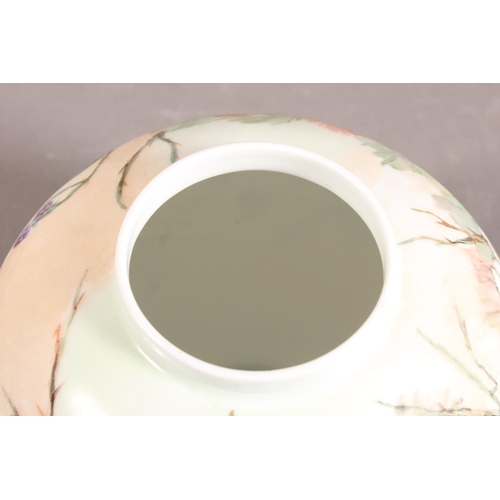 139 - Czechoslovakian floral decorated ginger jar and cover.