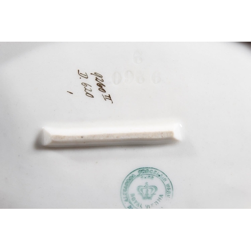 143 - Royal Vienna dish with vignettes depicting figures and flowers.