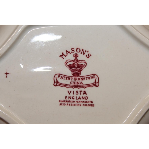 157 - Masons Vista to include a triangular dish, a butter dish and cover, a bowl, a side dish, etc.