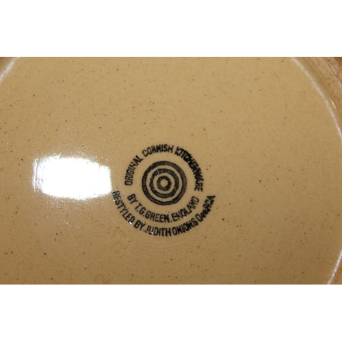 69 - T G Green Cornishware yellow striped teapot, coffee pot, jug and eggcup.&nbsp; (4)