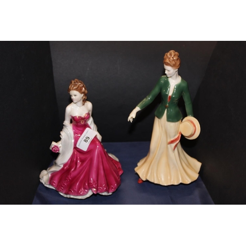 89 - Royal Worcester figures Margaret, Ruby Wedding Anniversary, Grandmothers Dress by F G Doughty, and a... 