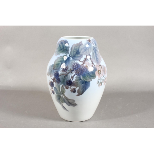 169 - Bing & Grondahl of Denmark porcelain baluster vase with fruiting vine decoration, signed to base... 
