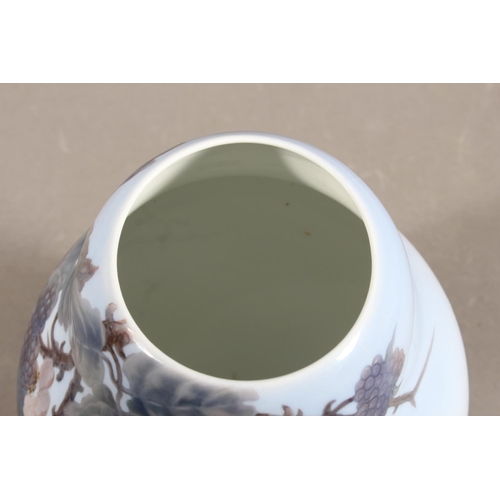 169 - Bing & Grondahl of Denmark porcelain baluster vase with fruiting vine decoration, signed to base... 