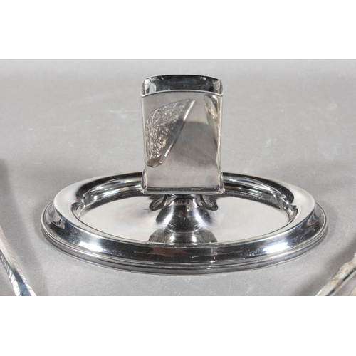 170 - Silver-plated, and other, metal ware to include a chromed table vesta stand, a plated cake lift and ... 