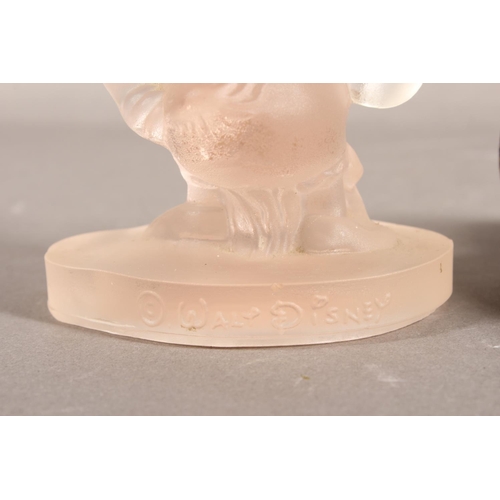 171 - Chinese enamelled beaker cup with insect decoration, 9.5cm high and a frosted glass Walt Disney pape... 