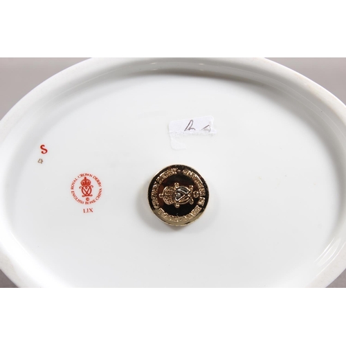 177 - Royal Crown Derby bone china paperweight in the form of a swan.