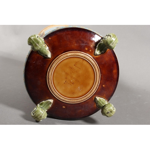 180 - Villeroy & Boch Mettlach #1462 column vase decorated with vignettes of farming scenes, 34cm high... 