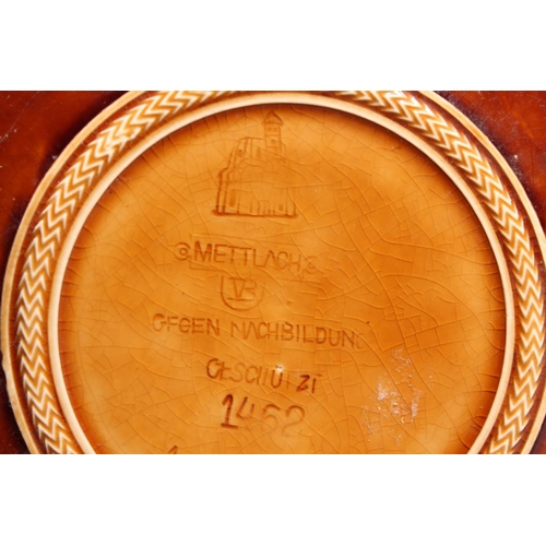 180 - Villeroy & Boch Mettlach #1462 column vase decorated with vignettes of farming scenes, 34cm high... 