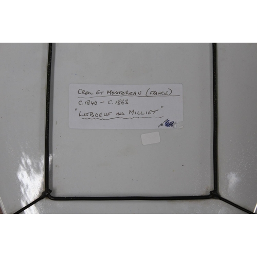 190 - French oval porcelain panel in the manner of Creilet Montereau, hand-painted with Le Boeuf and Milla... 