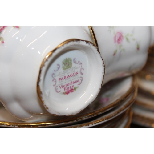 199 - Paragon Victoriana Rose part teaset and a Czechoslovakia Victoria china teaset.