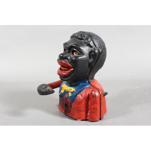 203 - Cast metal mechanical Jolly money bank.