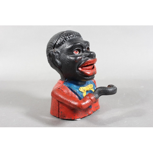 203 - Cast metal mechanical Jolly money bank.