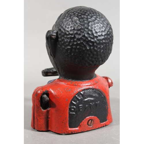 203 - Cast metal mechanical Jolly money bank.