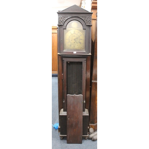 561 - John Carmichael of Greenock antique mahogany cased longcase grandfather clock with brass dial, with ... 